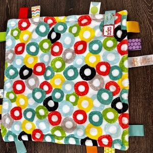 Bright Starts Taggies Teether Security Lovey Blanket Colorful Circles 12x12”